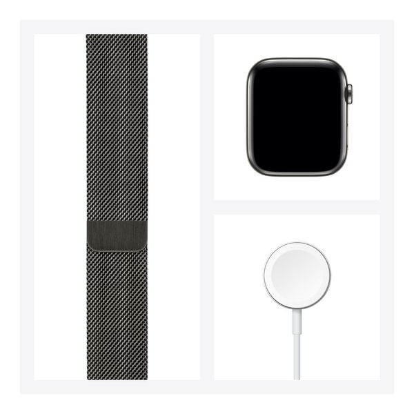 Apple Watch 7 45mm GPS+LTE Graphite Stainless Steel Case with Graphite Milanese Loop (MKJJ3/ MKL33) MKJJ3/ MKL33 фото