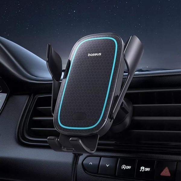 Автомобільний тримач з Бездротовим ЗП Baseus Milky Way Pro 15W 4915        фото