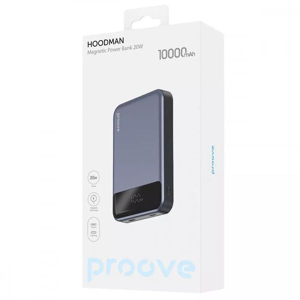 Портативна Батарея Proove Hoodman Magnetic 20W 10000mAh gray 5461        фото